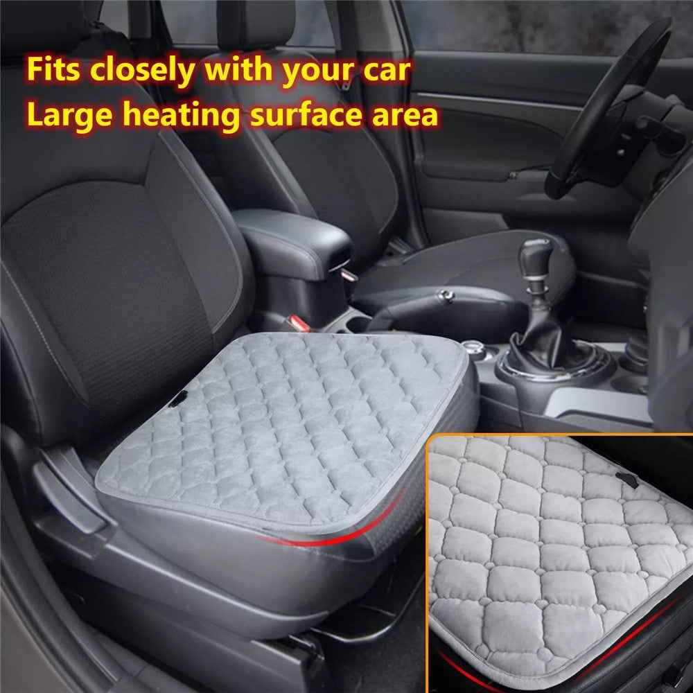 12V Mechanical Switch USB Electric Heating Car Seat Cushion Warm Winter Seat Heater Mat - Grey