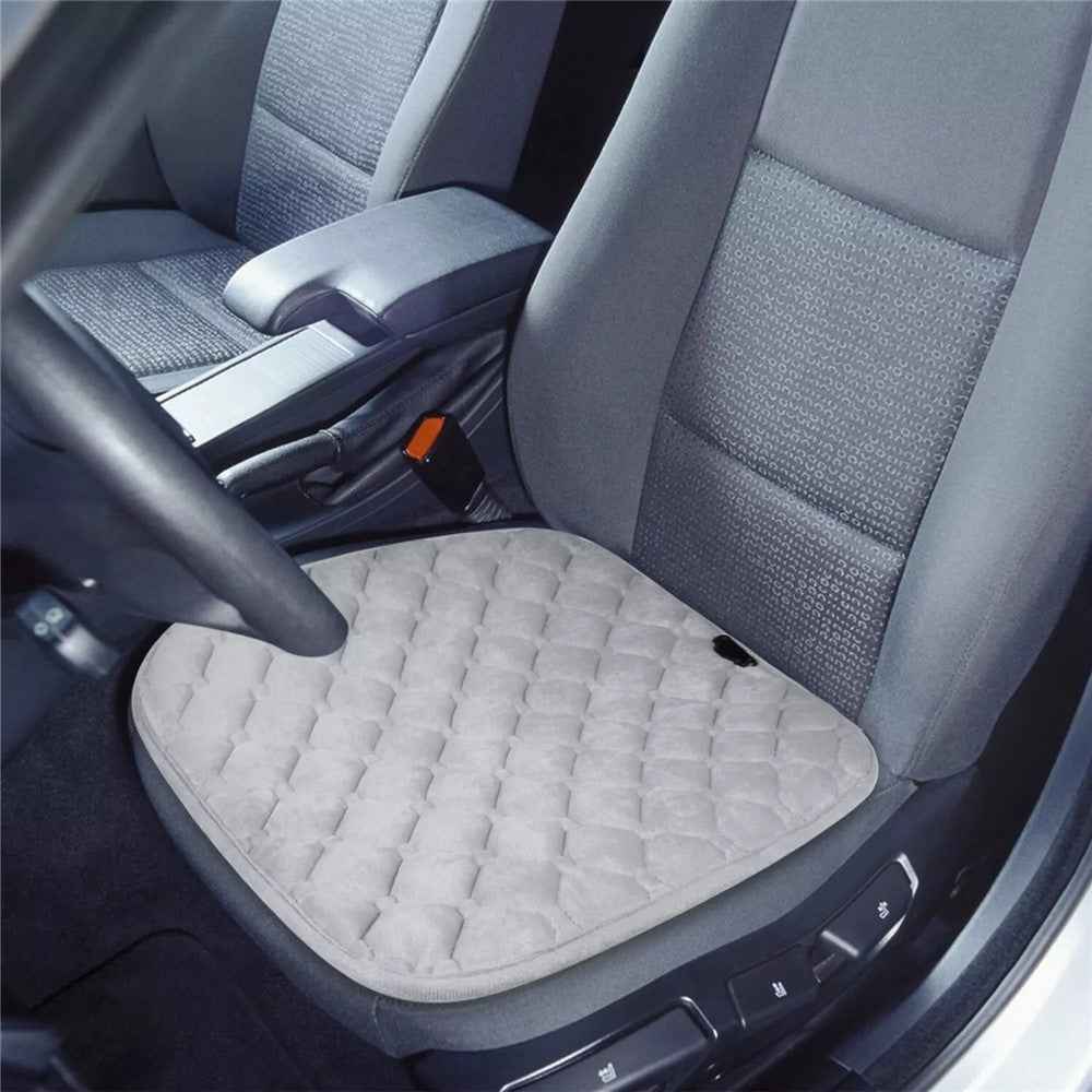 12V Mechanical Switch USB Electric Heating Car Seat Cushion Warm Winter Seat Heater Mat - Grey