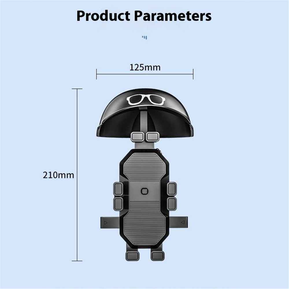 HL-M28 Nylon+ABS Motorcycle Phone Mount Holder Cell Phone Bike Holder with Helmet Shaped Sun Visor - For Handlebar