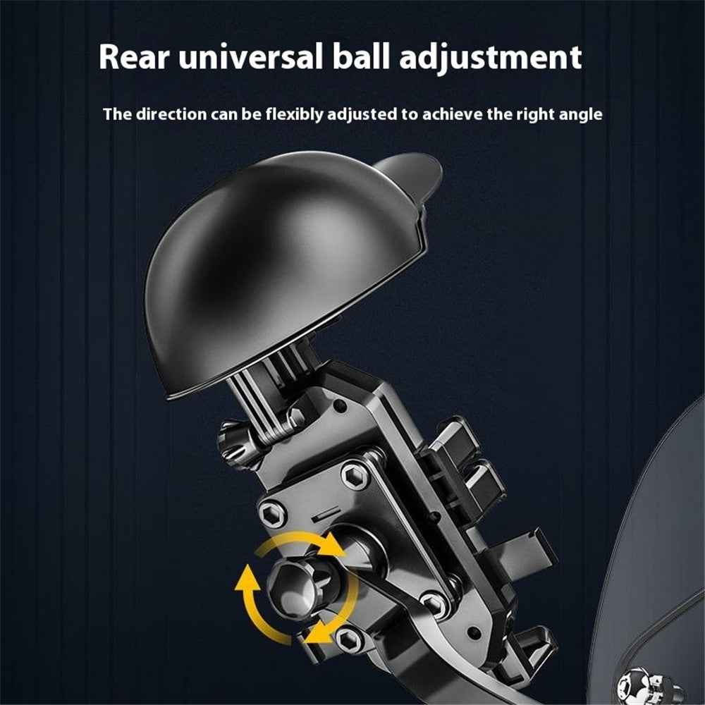 HL-M28 Nylon+ABS Motorcycle Phone Mount Holder Cell Phone Bike Holder with Helmet Shaped Sun Visor - For Rearview Mirror