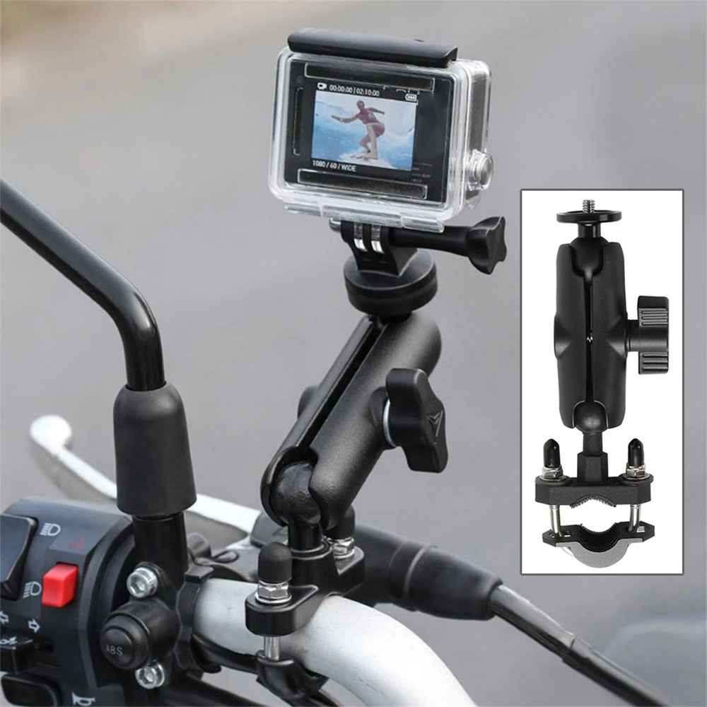 For GoPro 11 / 10  / Insta360 One R Motorcycle Sports Camera Mount Holder Adjustable Support Stand - Handlebar Mount