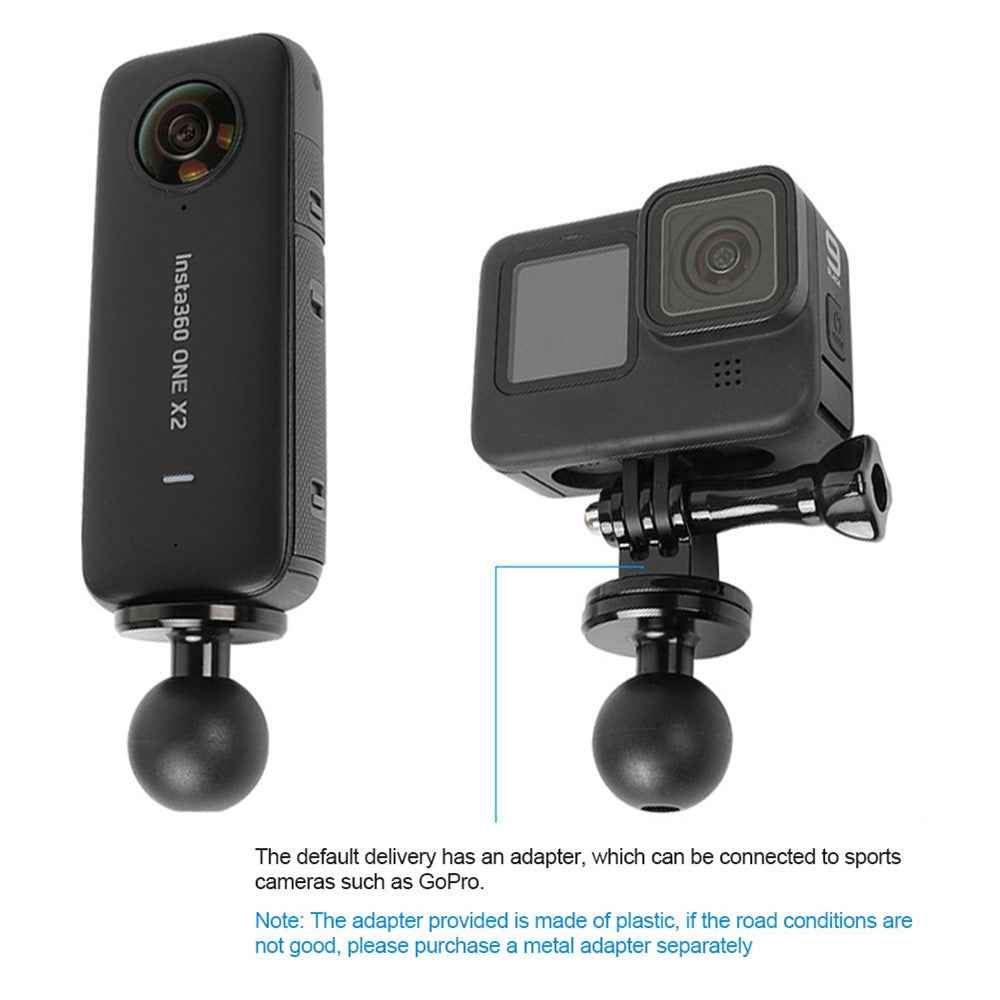 For GoPro 11 / 10  / Insta360 One R Motorcycle Sports Camera Mount Holder Adjustable Support Stand - Rearview Mirror Mount