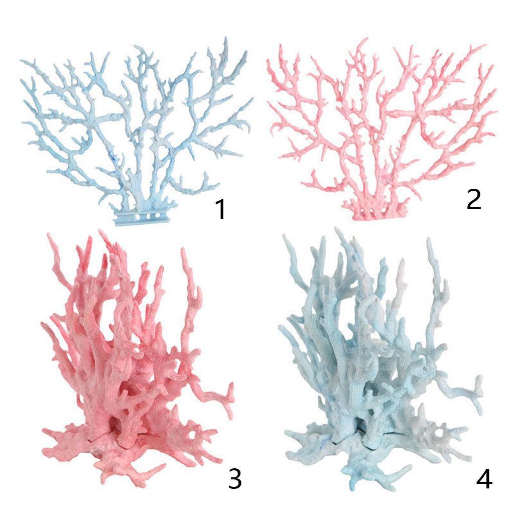 2Pcs Artificial Plant Plastic Coral for Aquarium Fish Tank Background Decor