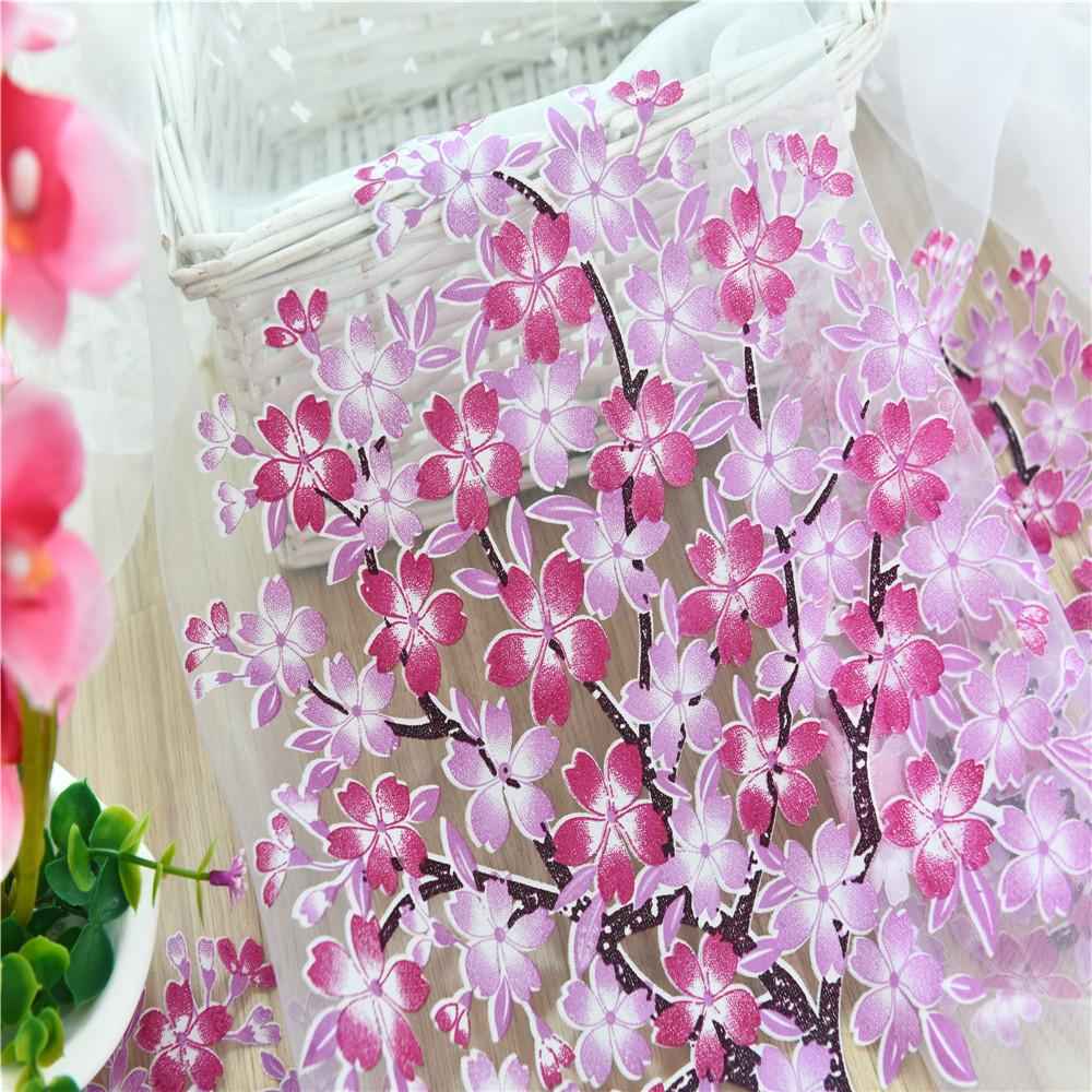 Rod Pocket Tree Sheer Window Curtain Tulle Gauze Curtain 100x200cm Purple