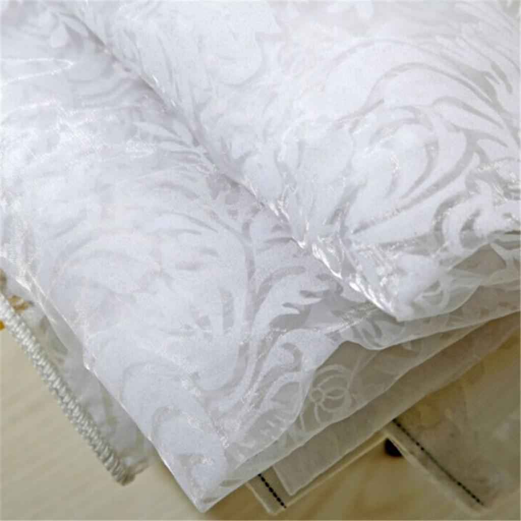 Flocking Window Grommet Curtain Tulle Voile Drape Panel 250x200cm White