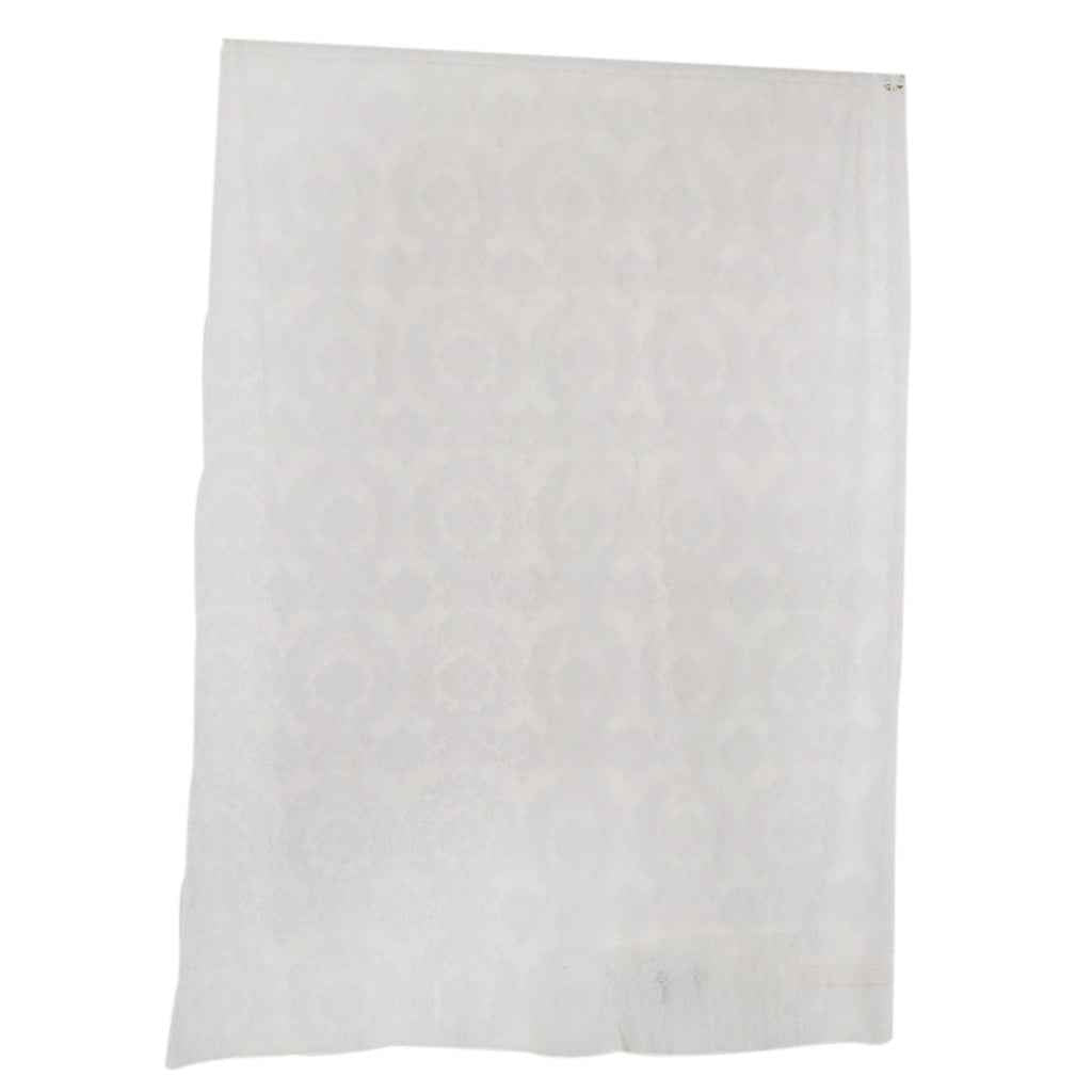 Flocking Window Grommet Curtain Tulle Voile Drape Panel 250x200cm White