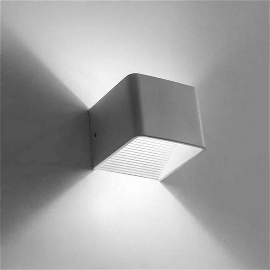 Creative Design Dual Heads Square Light Bedside Wall Lamp White 5W
