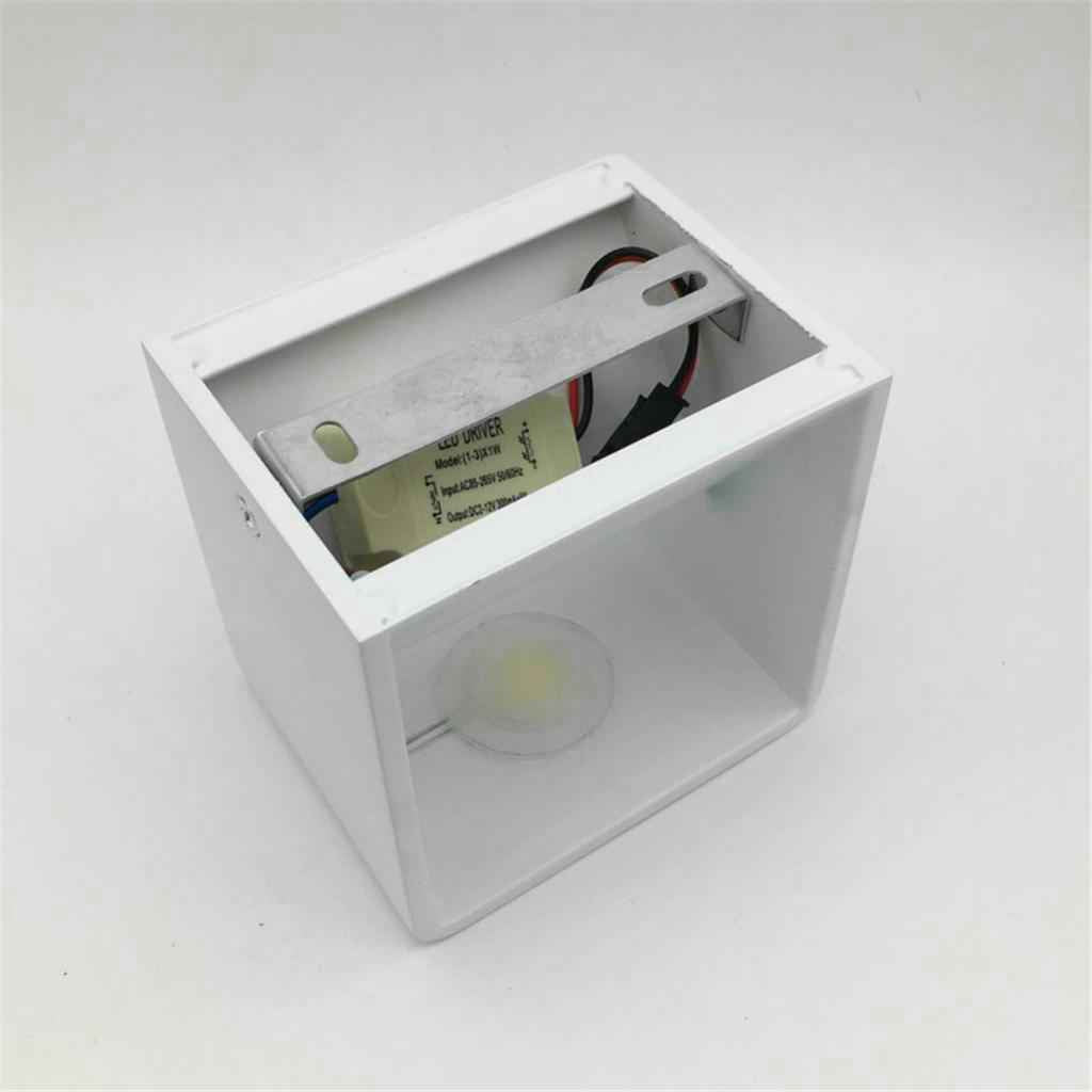 Creative Design Dual Heads Square Light Bedside Wall Lamp White 5W