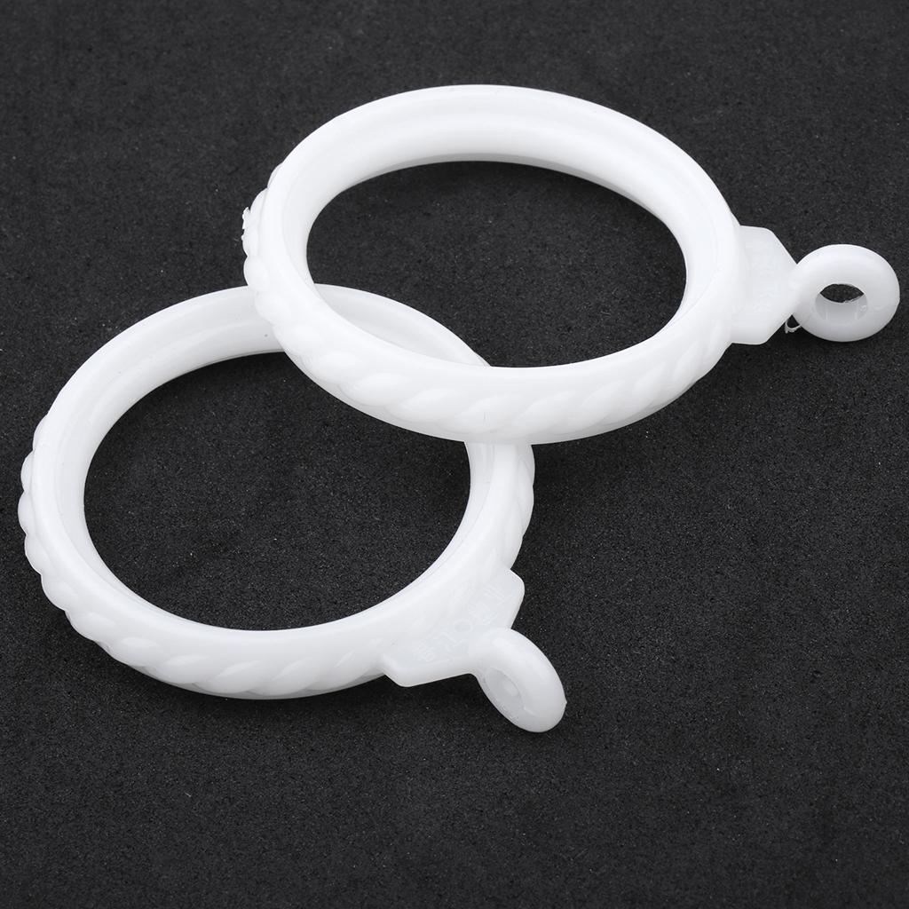 2x12Pcs Curtain Hook Silent Sliding Rod Ring Shower Curtain Hanger White