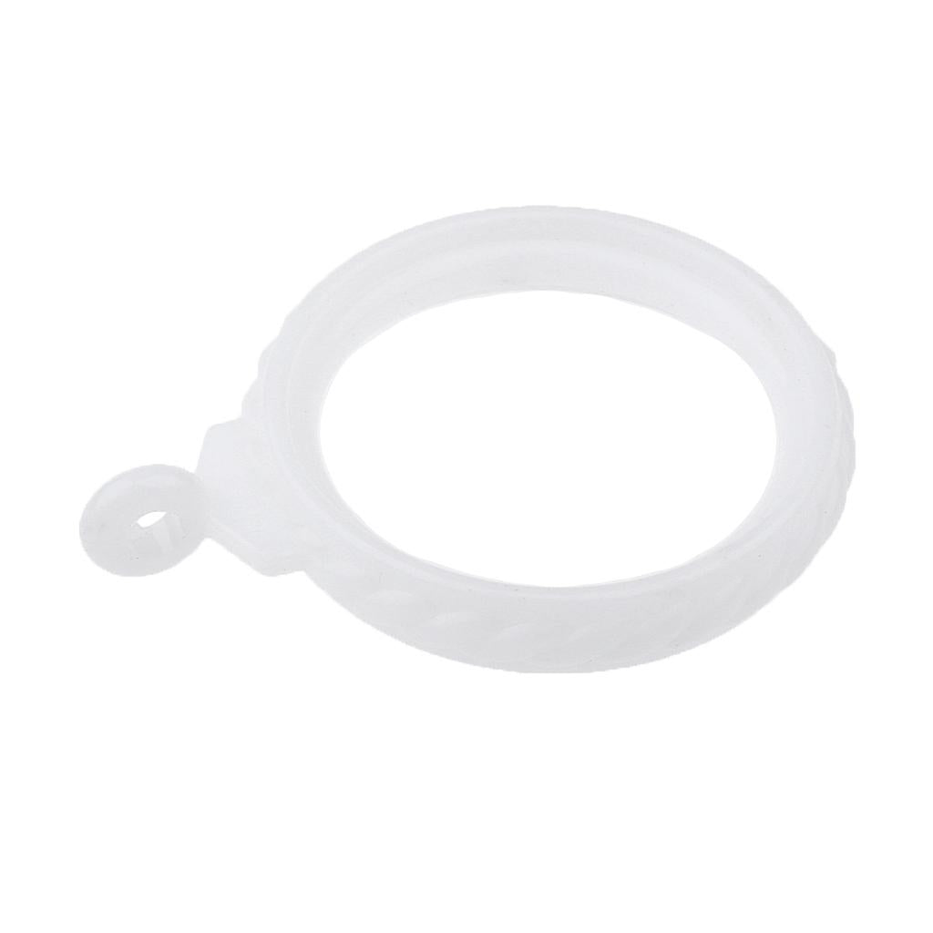 2x12Pcs Curtain Hook Silent Sliding Rod Ring Shower Curtain Hanger White