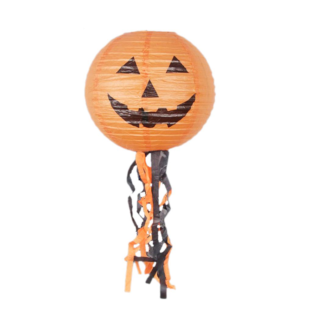 15.75 inches Halloween Pumpkin Paper Lantern Hanging Decor Party Decor 5pcs