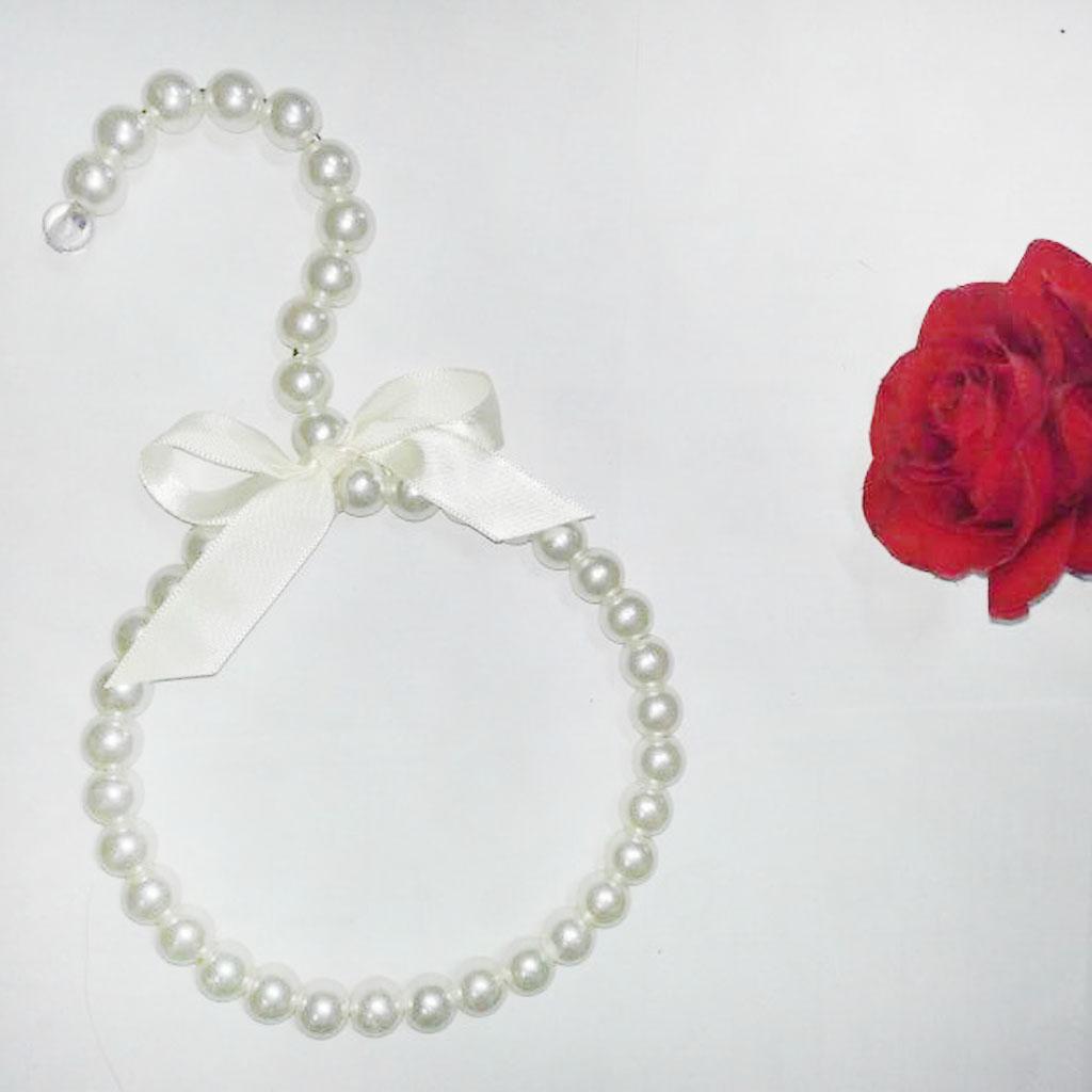 4xBeaded Bow Scarf Tie Towel Hanger Hook Holder  White with Bowknot