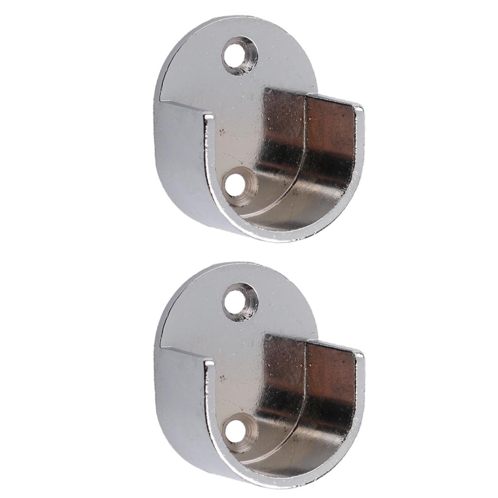 2 Pairs Recess Bracket Curtain Rail Support Curtain Pole Bracket Wall Mount