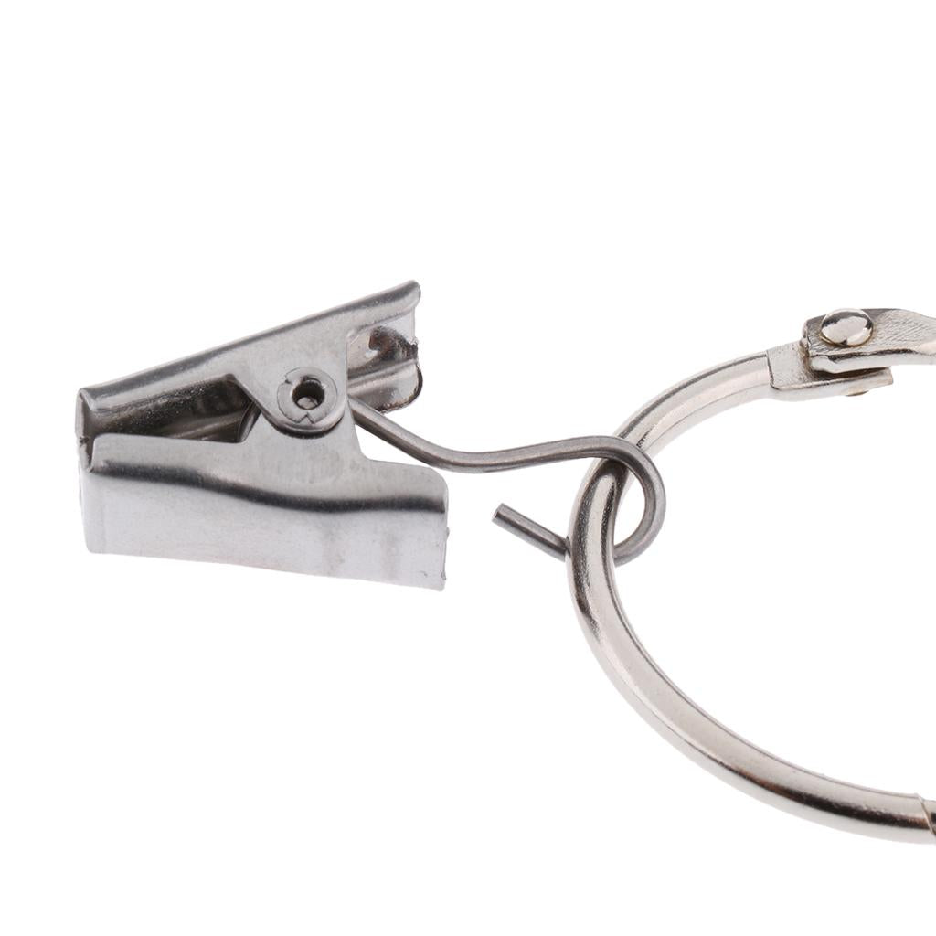 3x12Pcs Curtain Ring Hook with Clips with Eyes Portable Sliding Rod Rings Hook