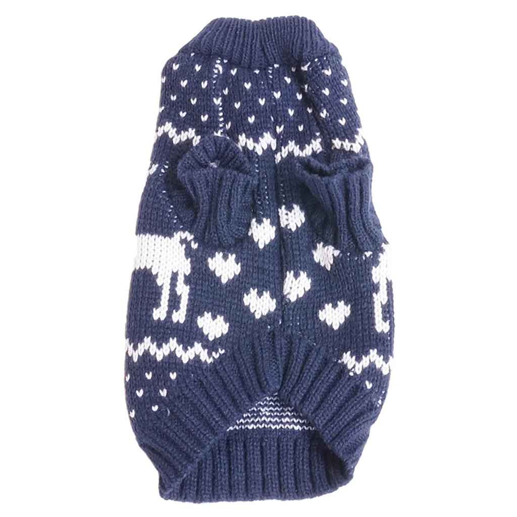 2 Colors Pet Breahable Knitted Sweater Winter Keep Warm Apparel Outfit L Blue