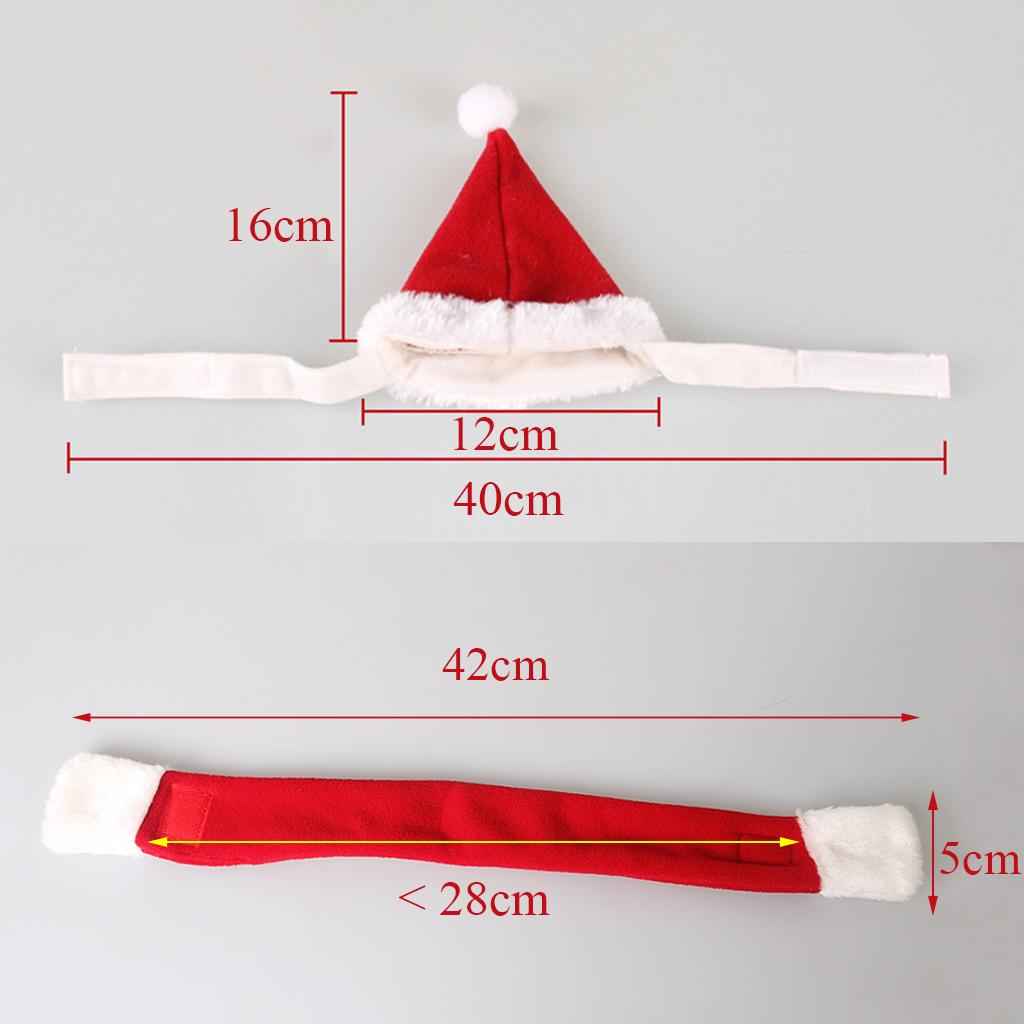 Adjustable Pet Dog Cat Christmas Santa Hat with Scarf Xmas Costume Dress S