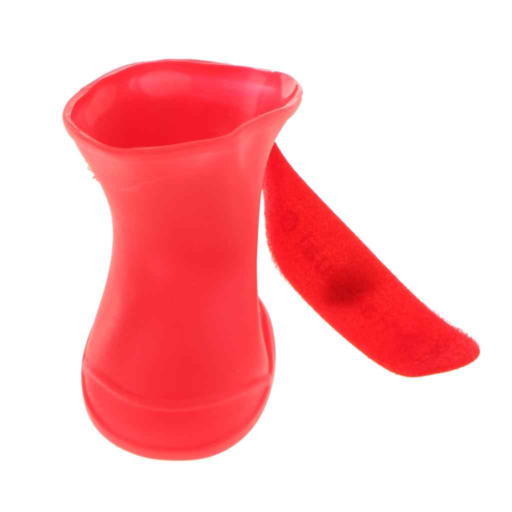 4 Waterproof Dog Puppy Cat Rubber Pet Rain Boots Anti-Slip Shoes  Red_M