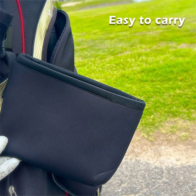 Golf Club Ball Waterproof Cleaning Bag Golf Club Groove Cleaner with Detachable Buckle - Black