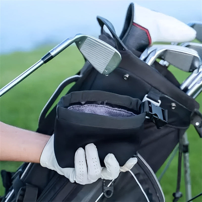 Golf Club Ball Waterproof Cleaning Bag Golf Club Groove Cleaner with Detachable Buckle - Black