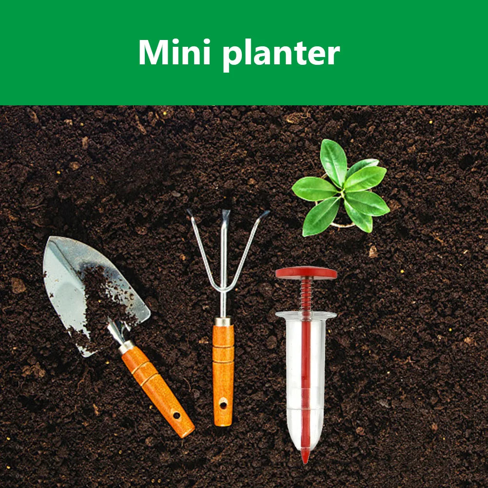 Seeds Dispenser Handheld Seed Planter Sowing Seeder Mini Hand Spreader, 10x3x3cm - Red