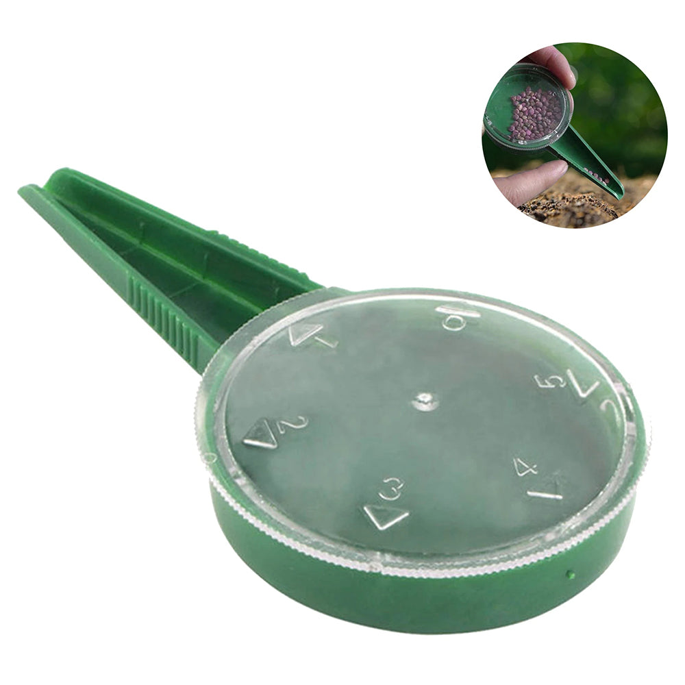 Round Plate Design 5-Speed Manual Seed Spreader, Green Handheld Garden Seeder