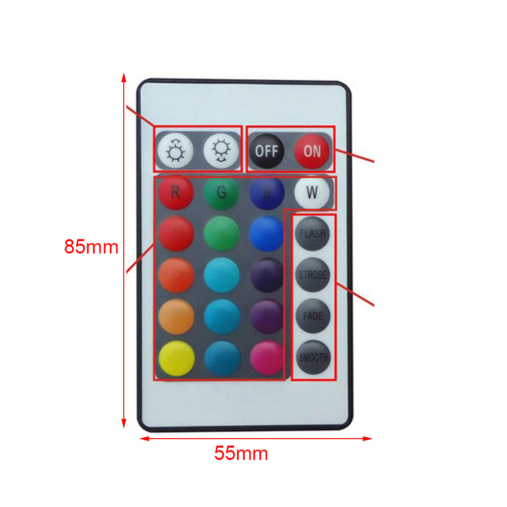 24 Key Remote Control Switch Dimmer With 2M RGB LED String Light 12 Colors