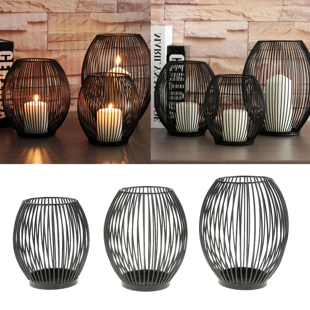 2 pcs Iron Wire Tea Light Candle Case Home Garden Ornament Creative Art Gift