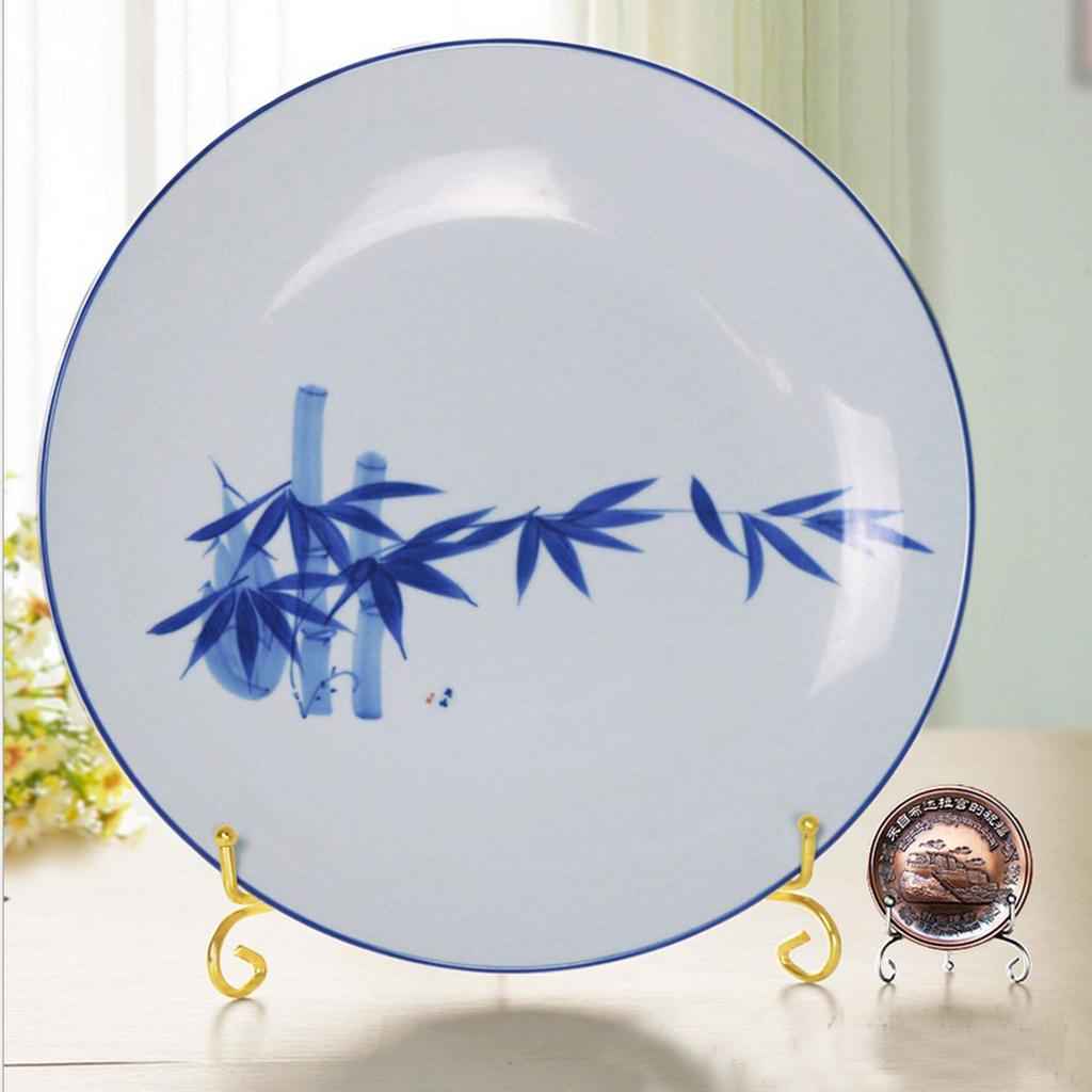 Iron Display Easel China Bowl Plate Tabletop Display Rack Holder Gold 6inch