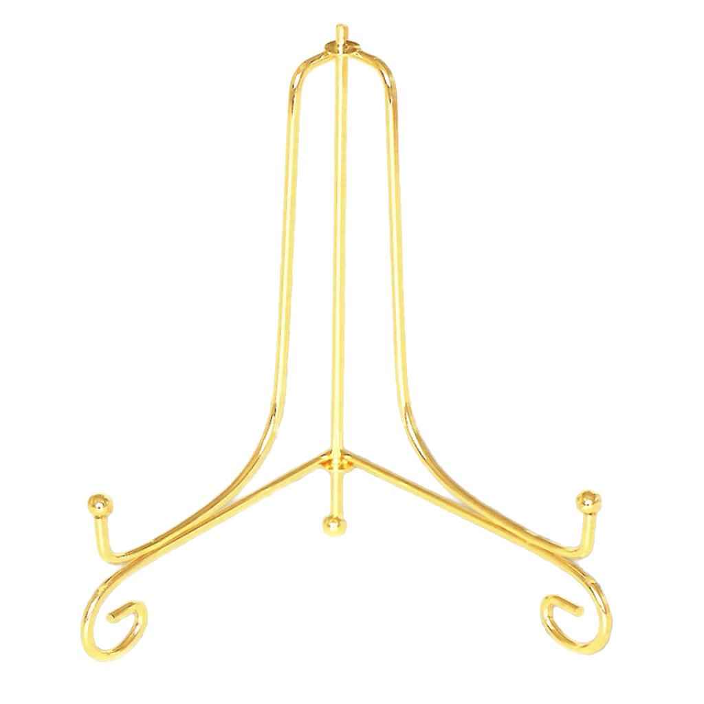 Iron Display Easel China Bowl Plate Tabletop Display Rack Holder Gold 6inch