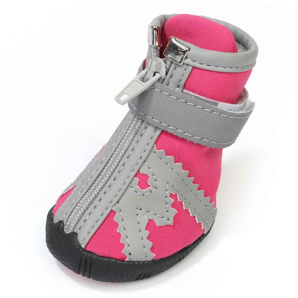 Pet WaterProof Rain Shoes Pet Puppy Outdoor Warm Anti-Slip Shoes 5 Pink
