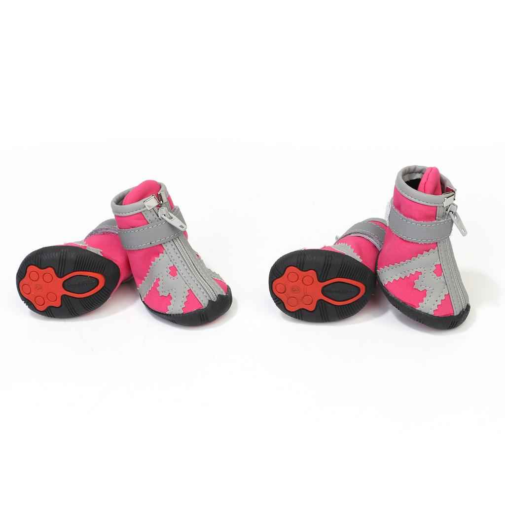 Pet WaterProof Rain Shoes Pet Puppy Outdoor Warm Anti-Slip Shoes 5 Pink