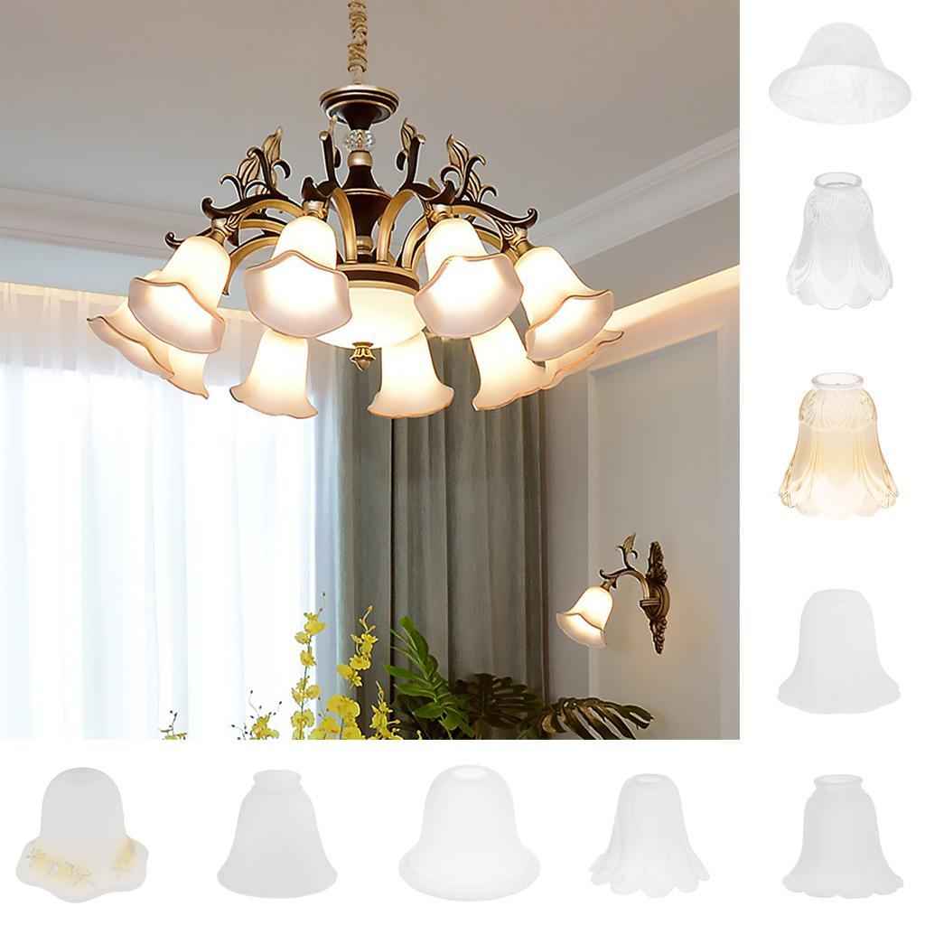 Replacement Ceiling Fan Vanity Chandelier Frosted And Clear Glass Shade #6