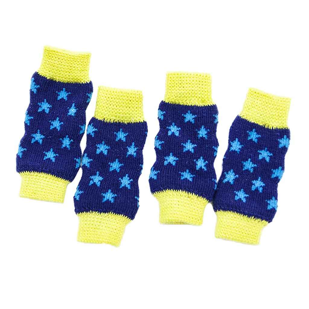 4 pcs Soft Cotton Pet Dog Leg Socks Cute Non-slip Pet Leg Warmers XL