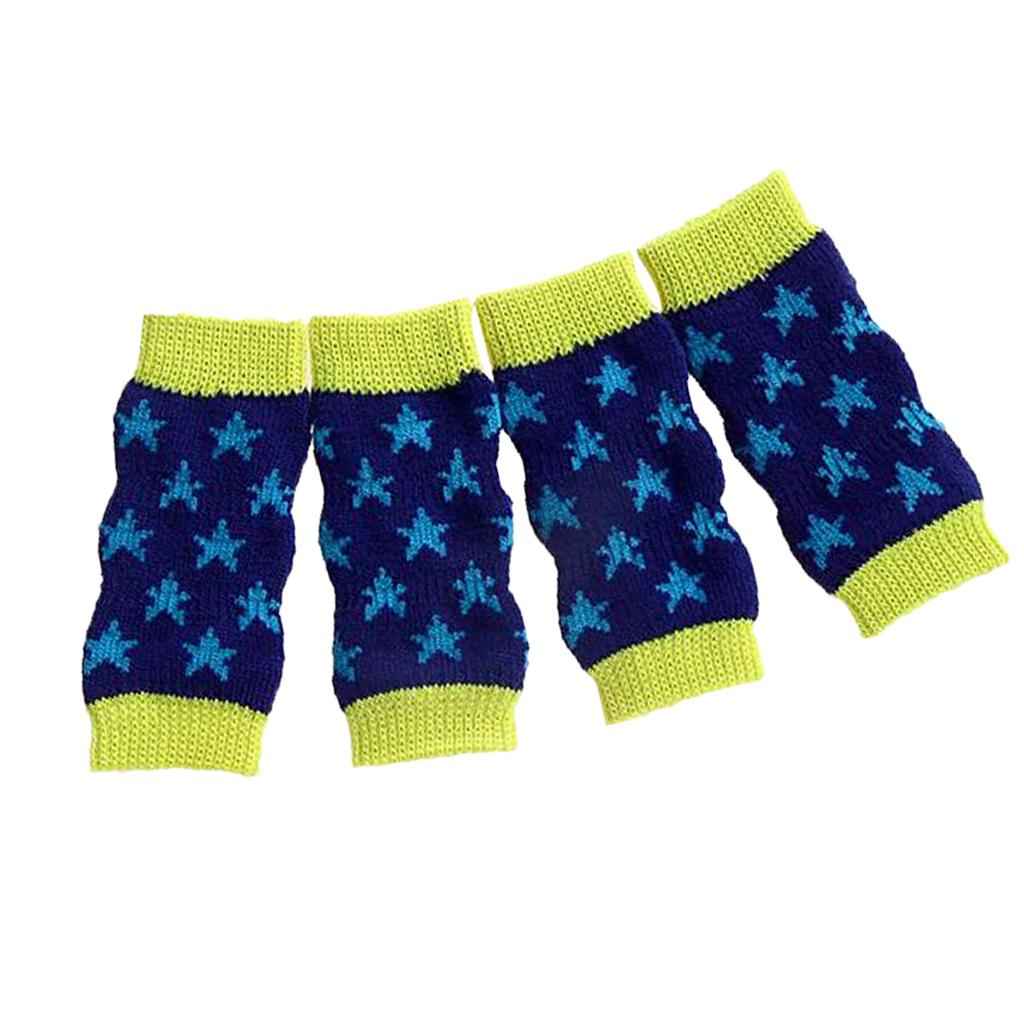 4 pcs Soft Cotton Pet Dog Leg Socks Cute Non-slip Pet Leg Warmers XL