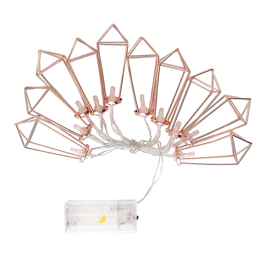 10 LEDs String Lights Battery Operated Fairy Light Lamp Warm White 116 cm Rose Gold Diamond
