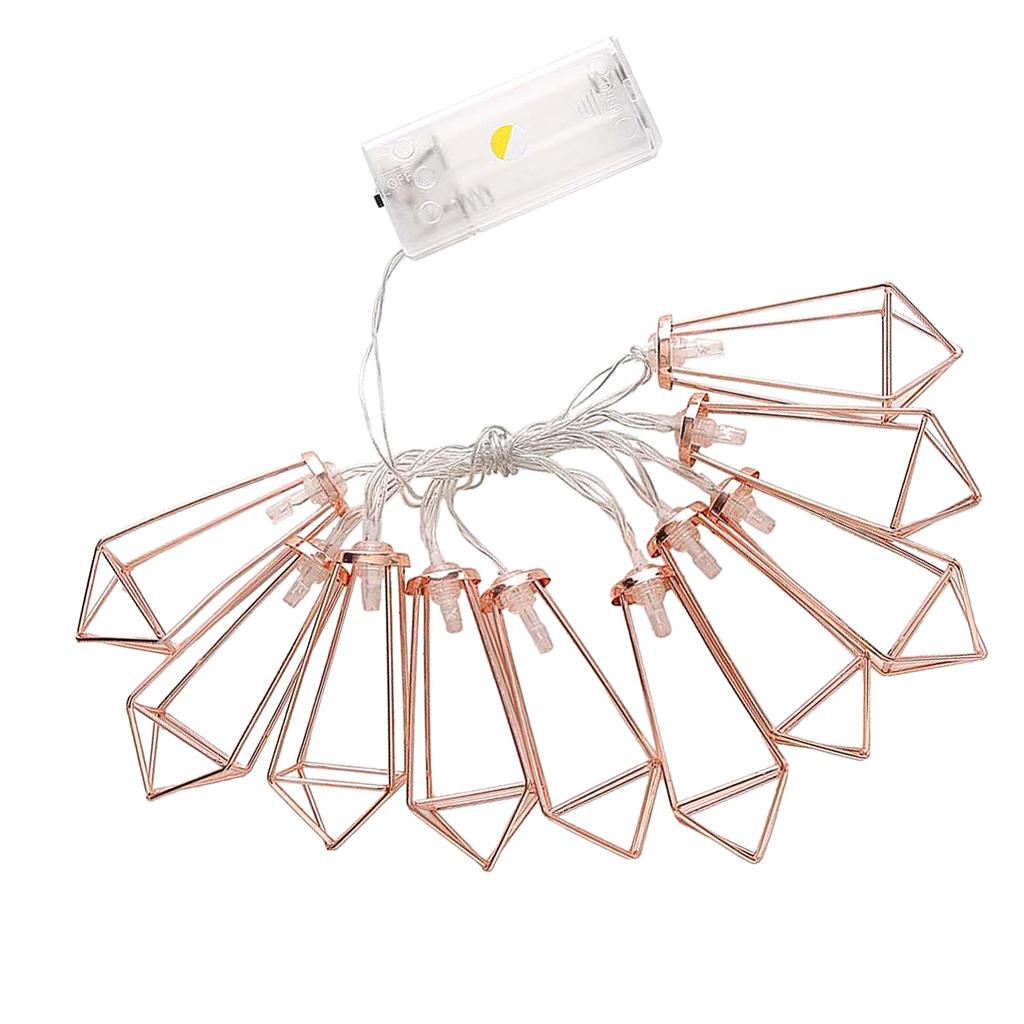 10 LEDs String Lights Battery Operated Fairy Light Lamp Warm White 116 cm Rose Gold Diamond
