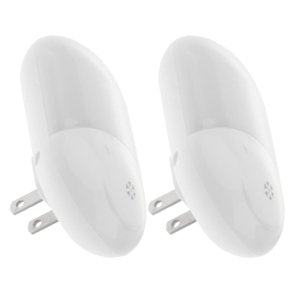 2 Pcs Intelligent Light-controlled Elliptical LED Night Light US Plug