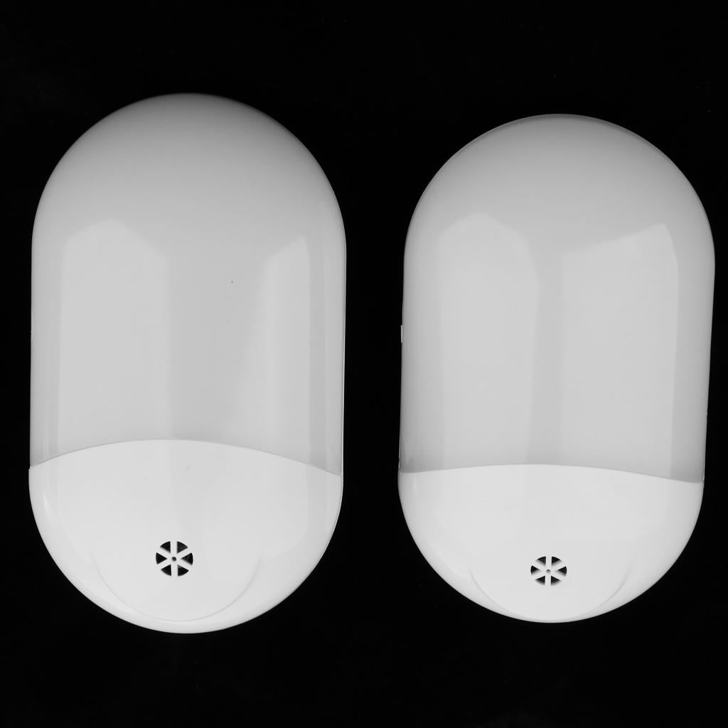 2 Pcs Intelligent Light-controlled Elliptical LED Night Light US Plug