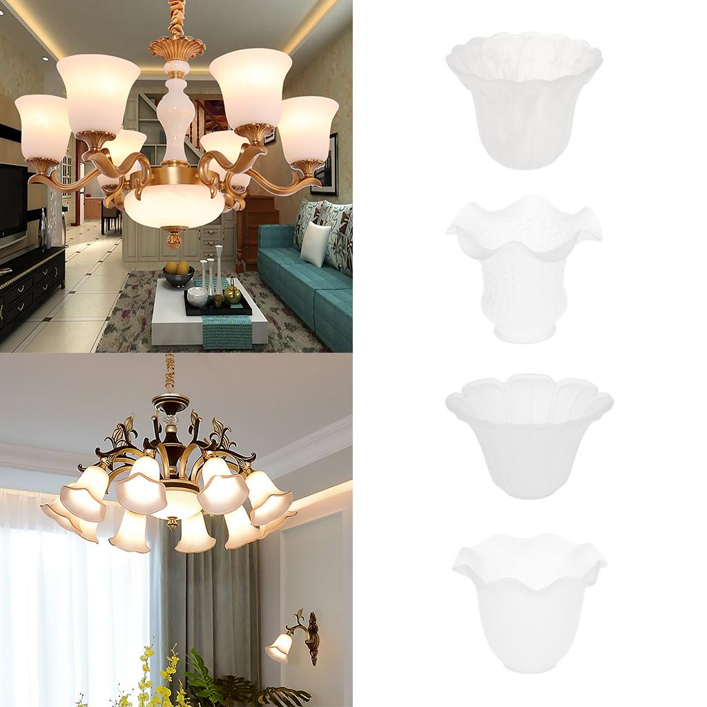 4Pcs/set Replacement Ceiling Fan Light Vanity Chandelier Frosted Glass Shade