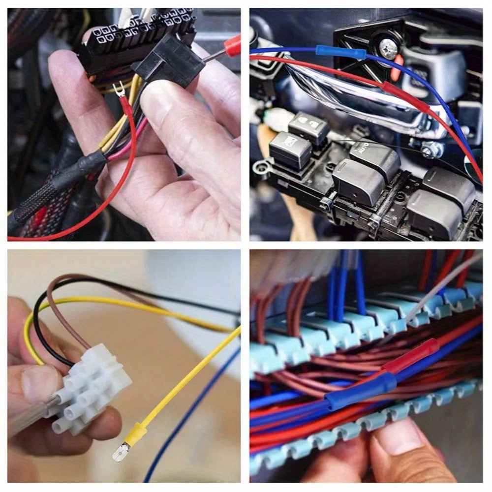 280Pcs Insulated Ring Terminals Assorted Kit Cold Press Electrical Wire Crimp Connectors