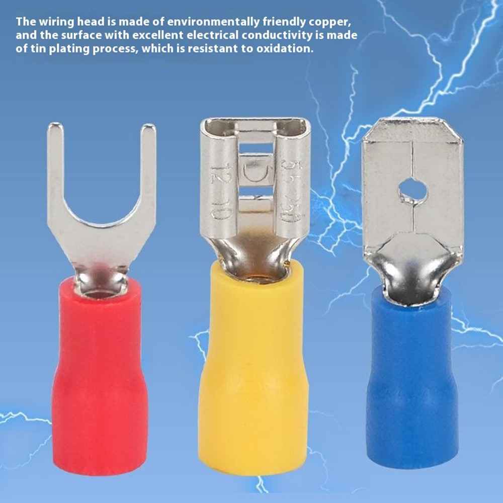 280Pcs Insulated Ring Terminals Assorted Kit Cold Press Electrical Wire Crimp Connectors