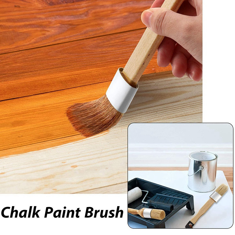 3Pcs / Set for Wood Furniture Home Wall Decor Chalk and Wax Paint Brush Bristle Stencil Brushes