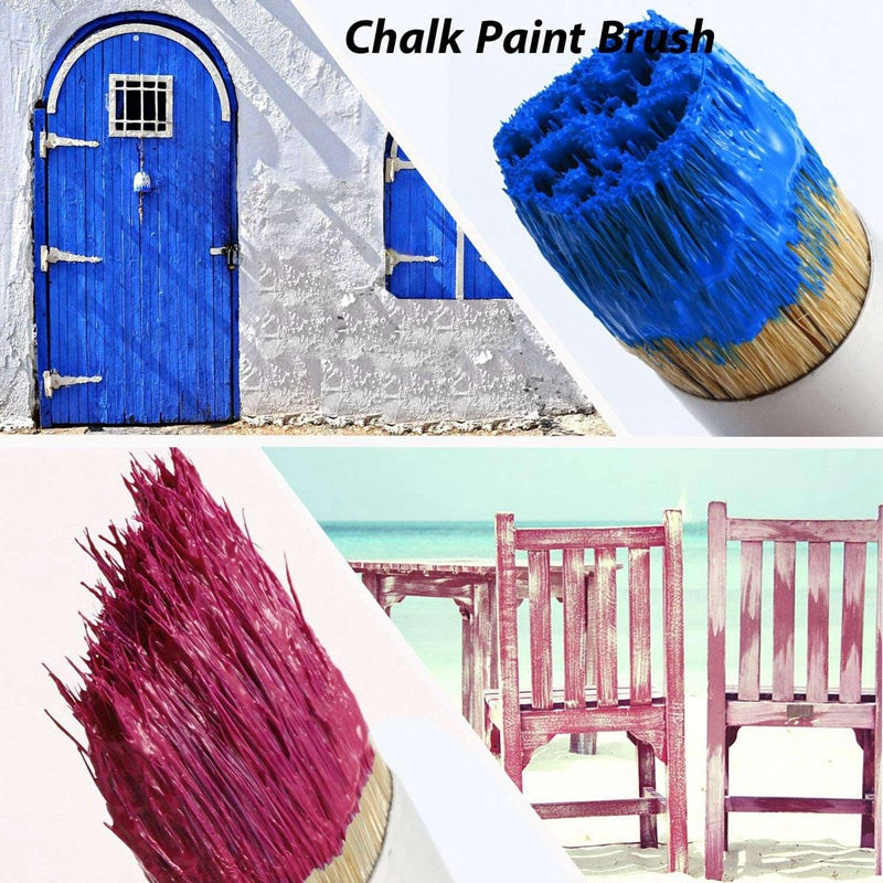 3Pcs / Set for Wood Furniture Home Wall Decor Chalk and Wax Paint Brush Bristle Stencil Brushes