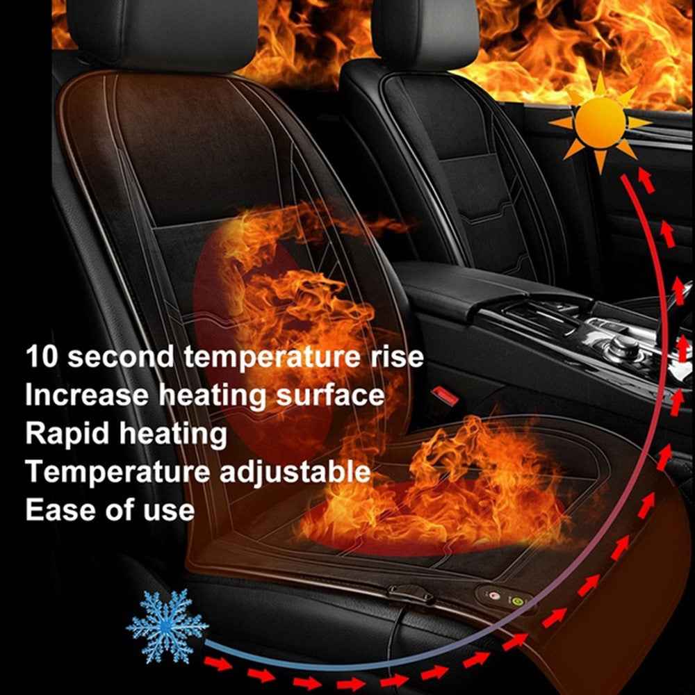 Universal 12V / 24V Car Seat Heater Cushion Winter Keep Warmer Heating Cover Pad - Coffee
