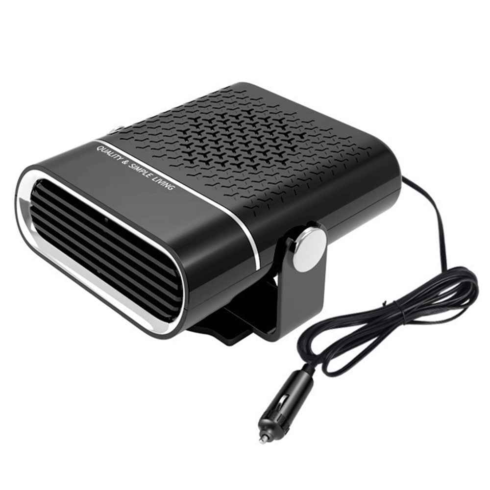 12V 2-in-1 Car Demister Heater Fan Adjustable Automobile Mounted Heater 120W Vehicle Heating Cooler Fan - Black