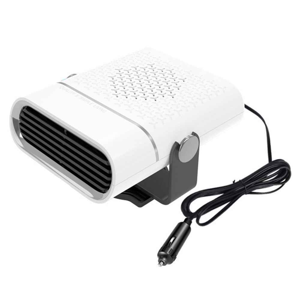 12V 2-in-1 Car Demister Heater Fan Adjustable Automobile Mounted Heater 120W Vehicle Heating Cooler Fan - White