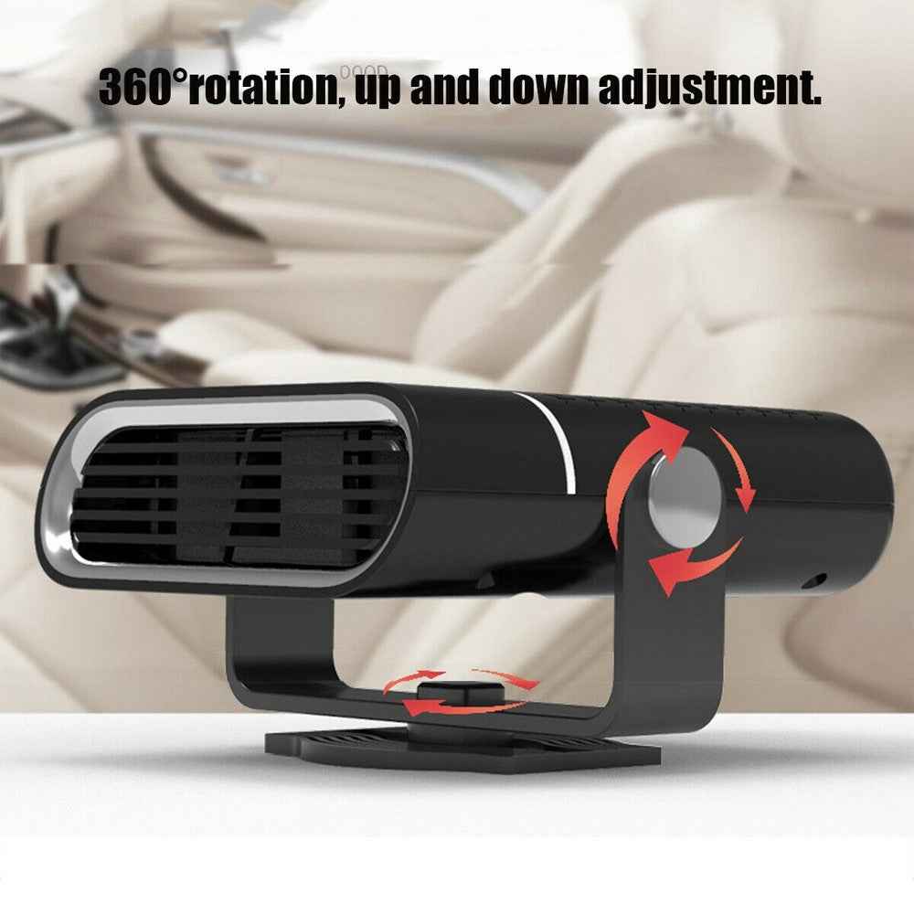 12V 2-in-1 Car Demister Heater Fan Adjustable Automobile Mounted Heater 120W Vehicle Heating Cooler Fan - White