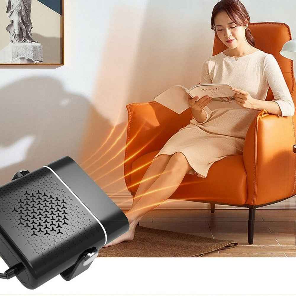 12V 2-in-1 Car Demister Heater Fan Adjustable Automobile Mounted Heater 120W Vehicle Heating Cooler Fan - White