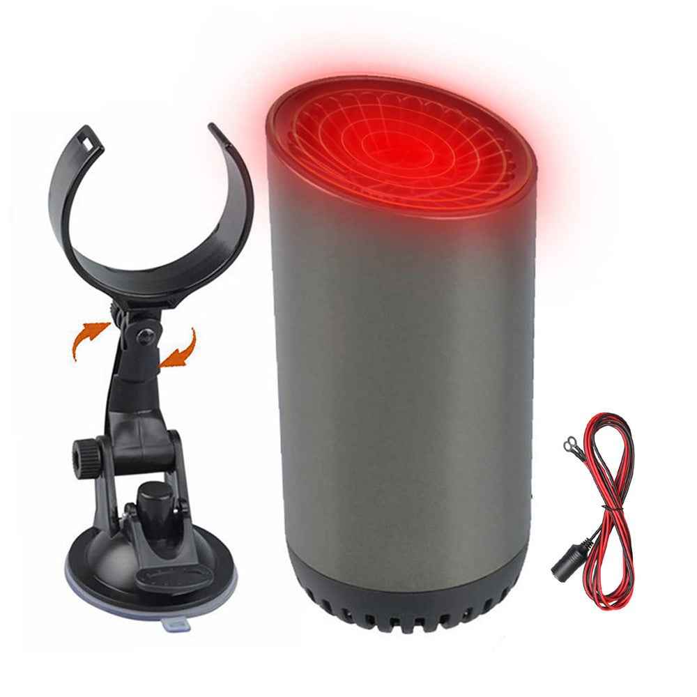 Car Window Defroster Demister Fast Heating Car Warm Air Blower Portable Purifier Fan Cup Shape Car Heater Cooler with Current-Limiting Cable / Rotating Sucker Base