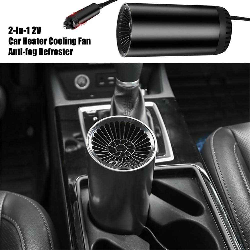 Fast Heating Cup Shape Car Warm Air Blower Portable Fan Window Defroster Demister Car Heater with Rotating Sucker Base